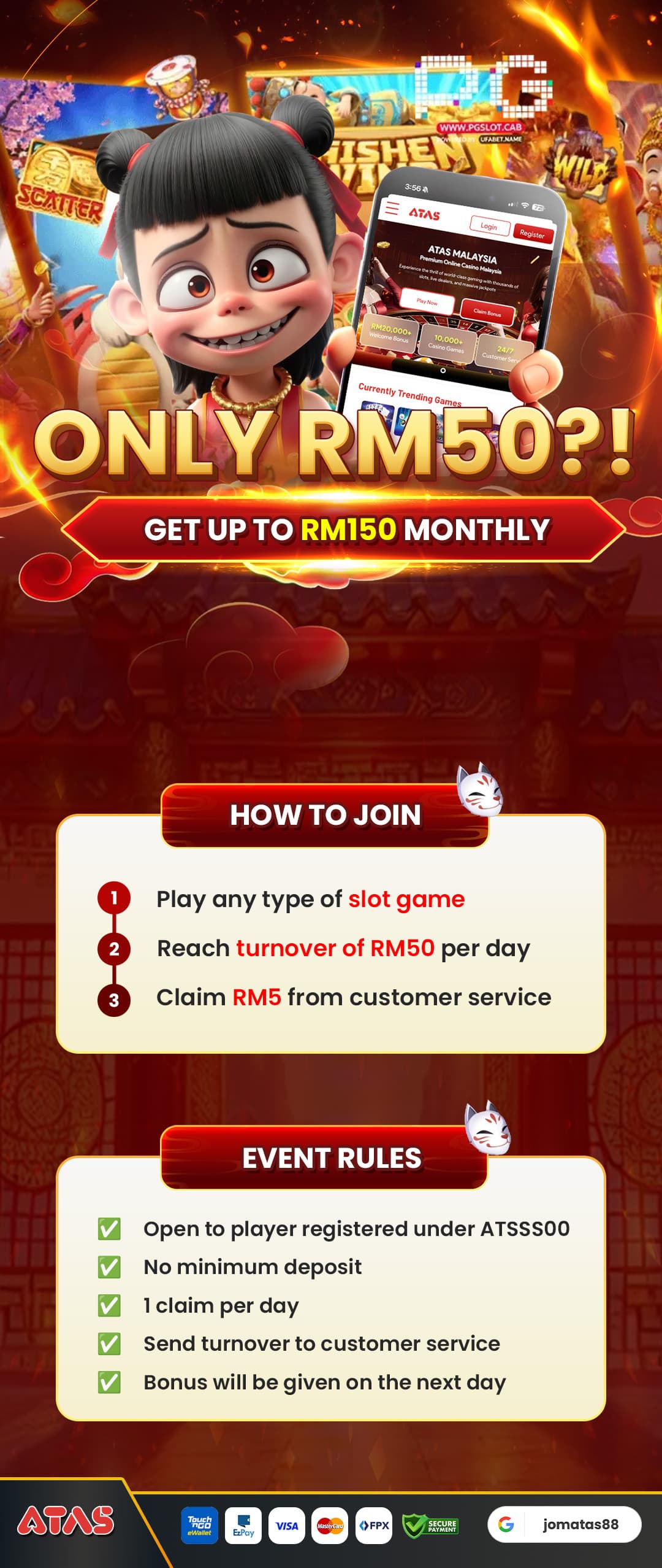 ATAS Play and Win promotion with rewards of up to RM150 monthly